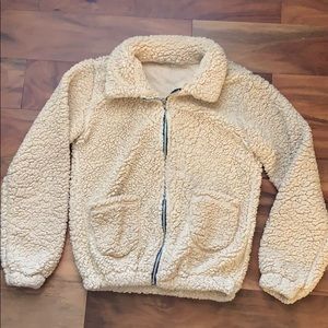 Tan Teddy Bear Fluff Jacket